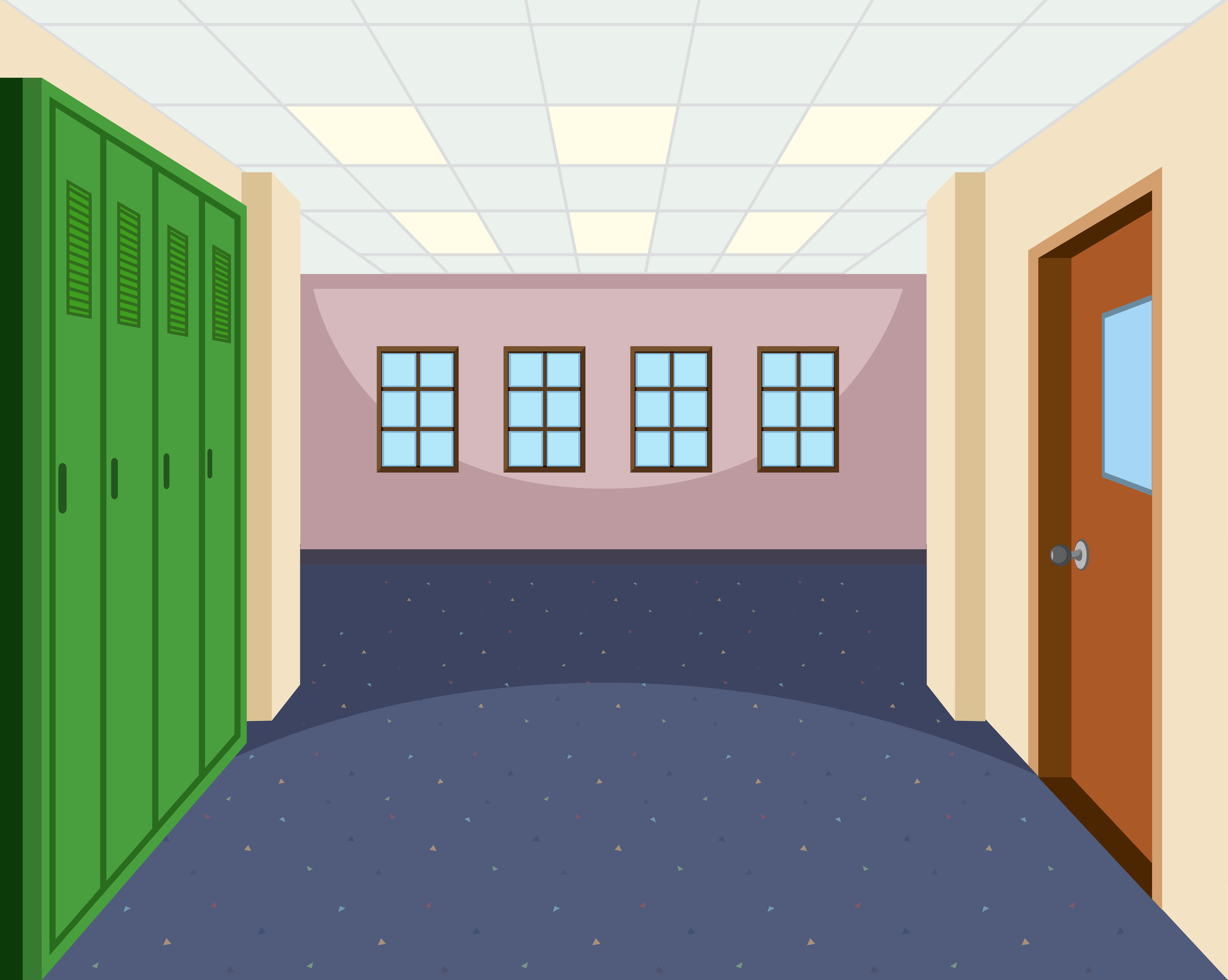 School hallway interior scene 693582 Vector Art at Vecteezy