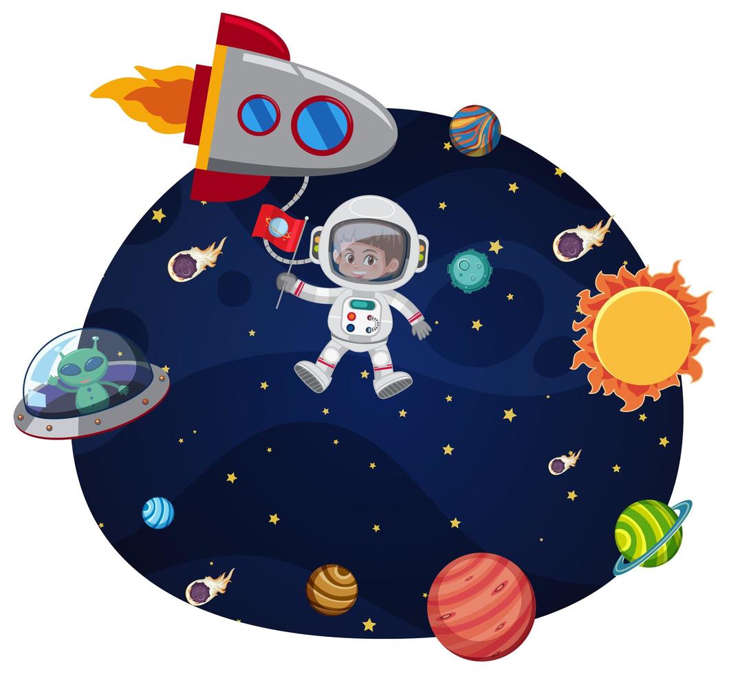 An astronaut in space template vector