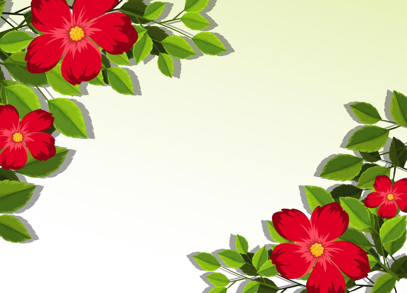 Flower and leaves frame vector