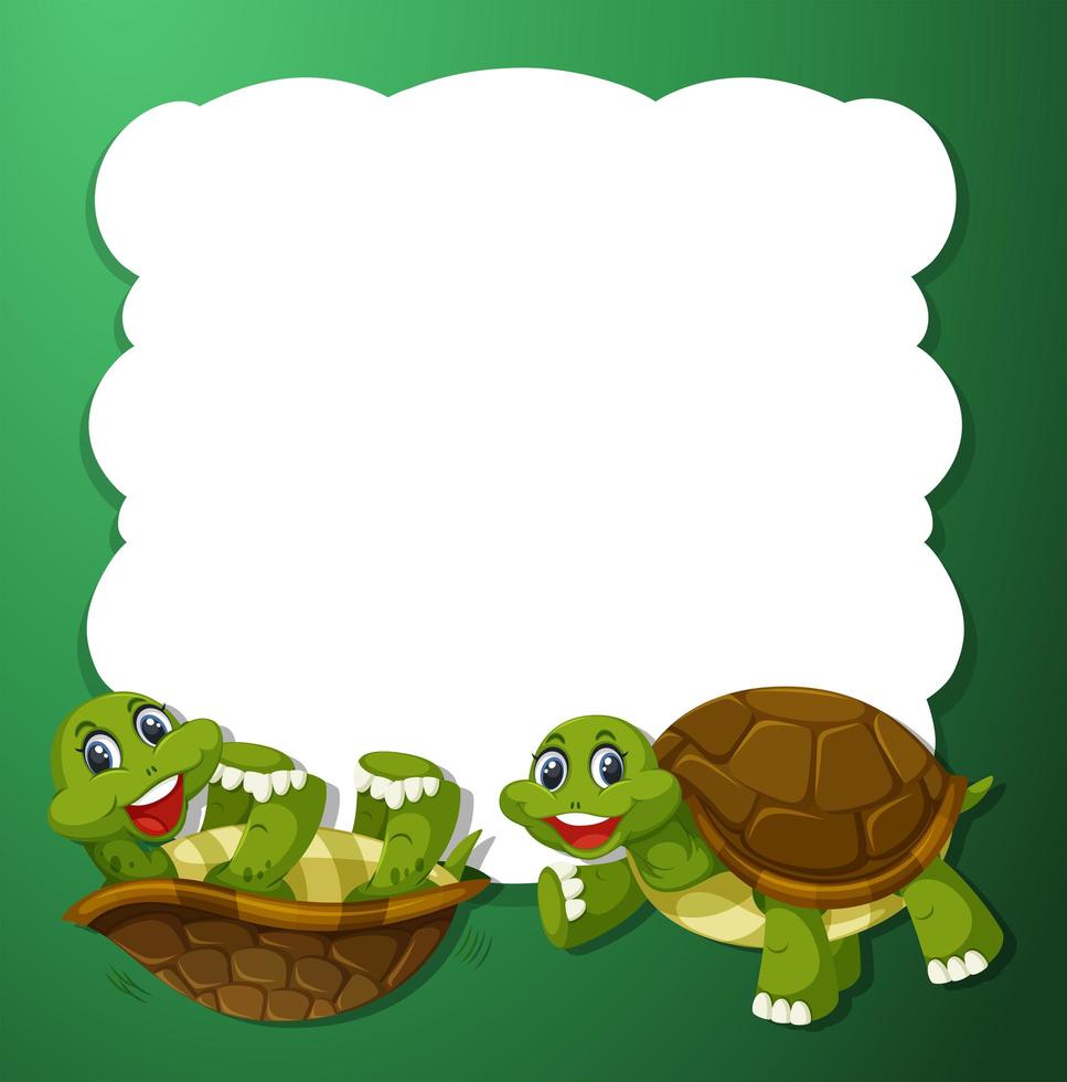 Green turtle frame concept vector