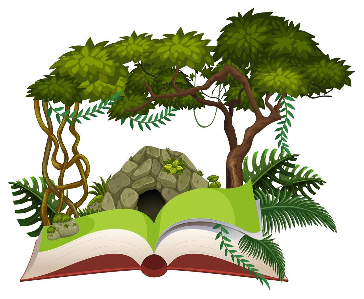 Wild forest open book vector