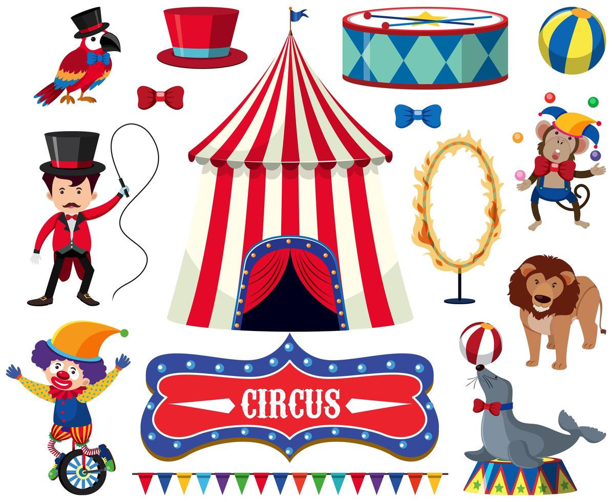 Un set de espectáculo de circo vector