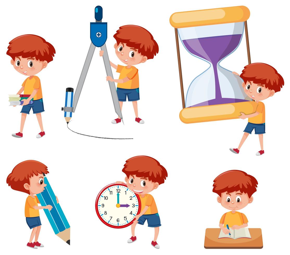 Boys with math tools vector