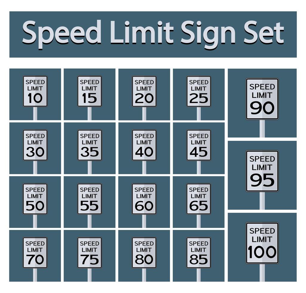 Conjunto de signos de límite de velocidad vector