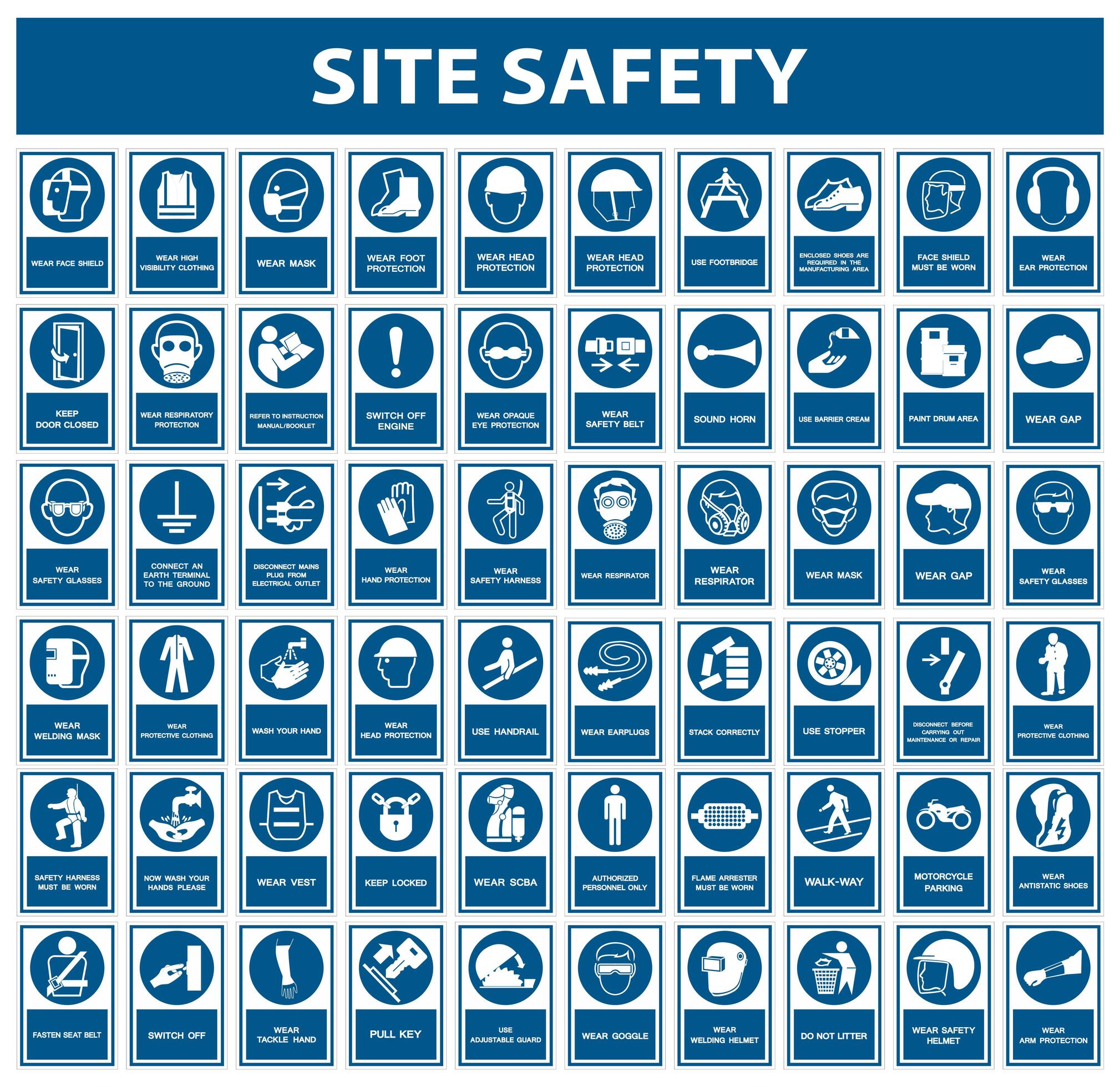Safety PPE Must Be Worn Sign Set 693735 Vector Art at Vecteezy
