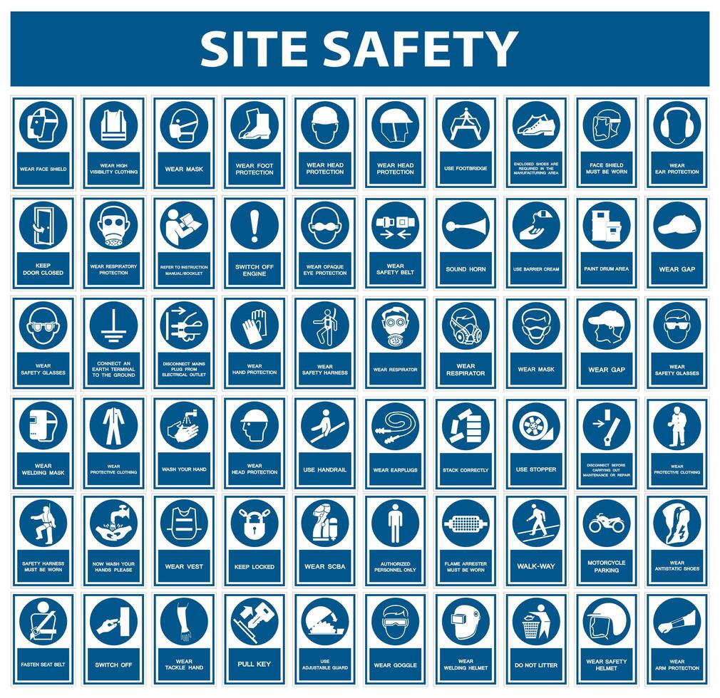 Safety PPE Must Be Worn Sign Set vector