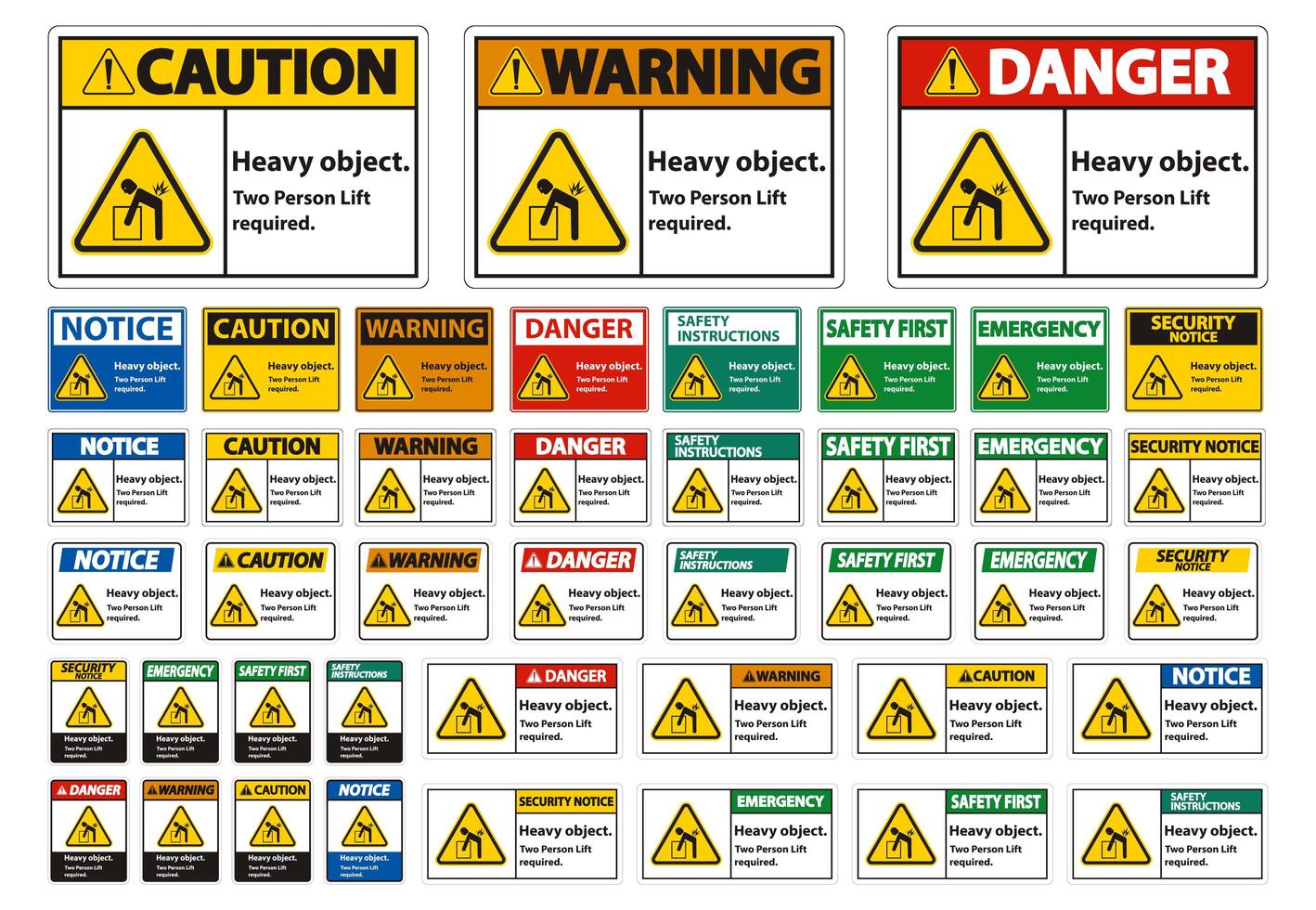 Heavy Object,Two Person Lift Required Set vector