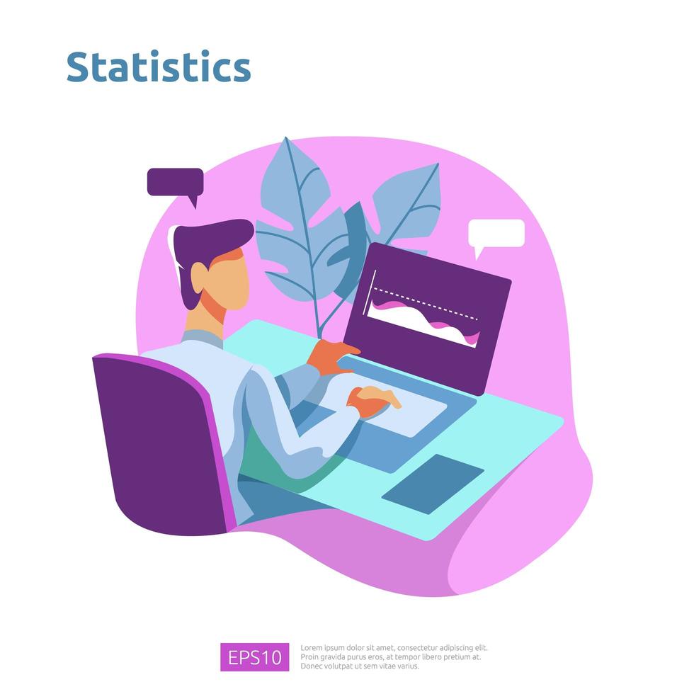 Charts and Statistics Analysis Concept vector