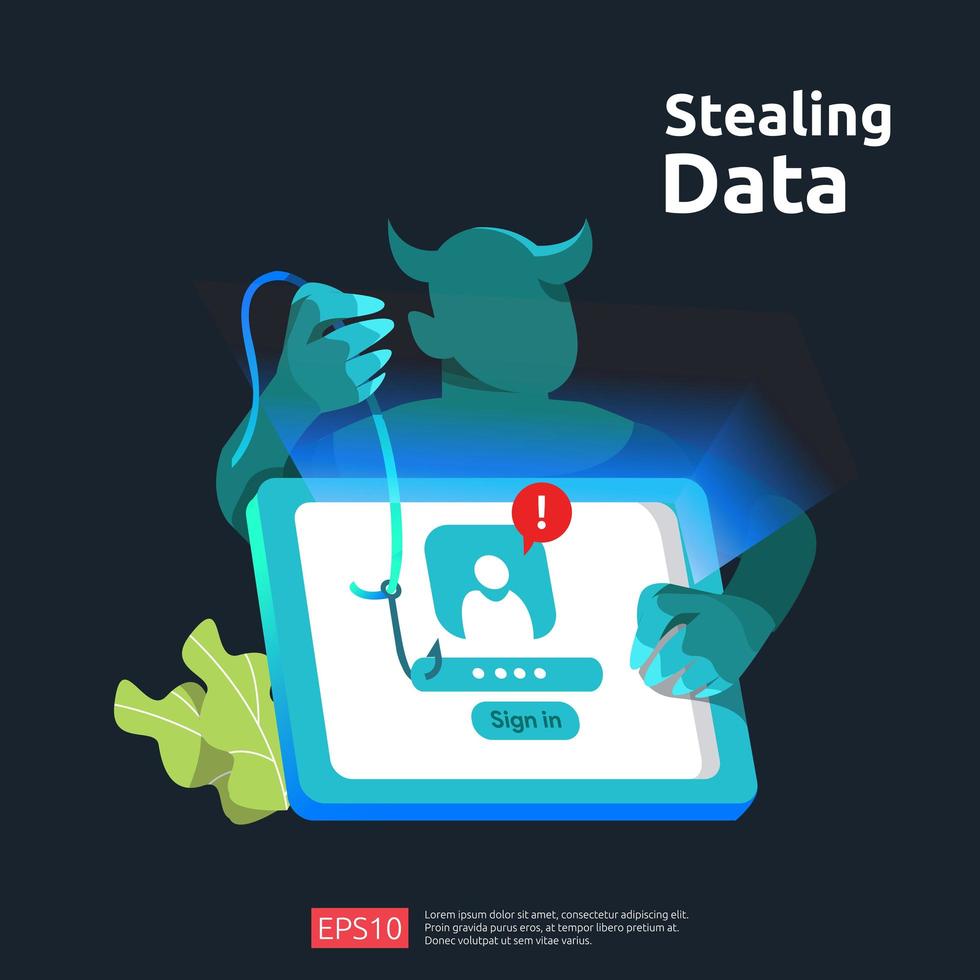 internet security concept for web landing page vector