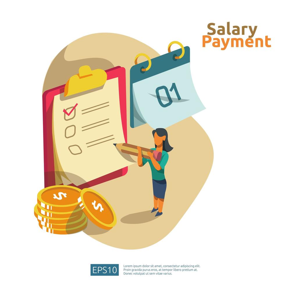 salary payment and payroll concept vector