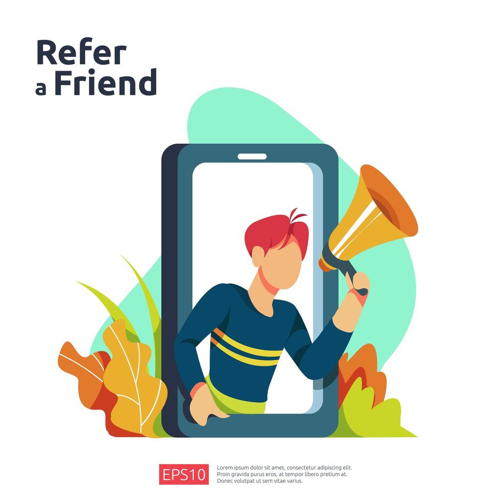 refer a friend concept vector