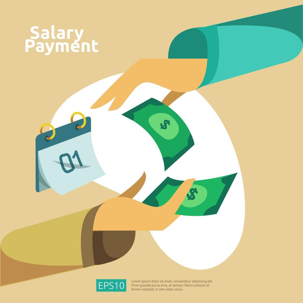 salary payment and payroll concept vector