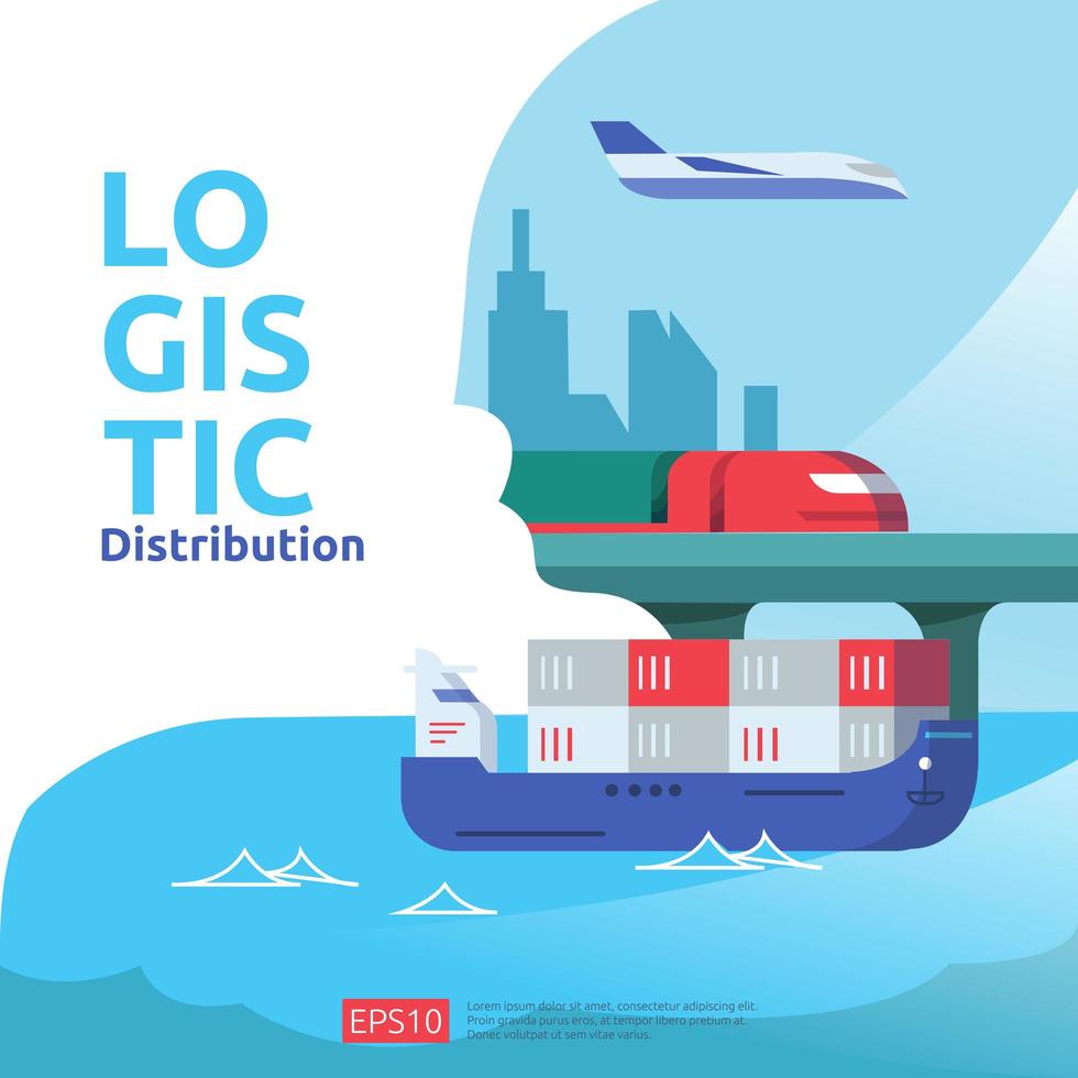 logistic distribution cargo service concept vector