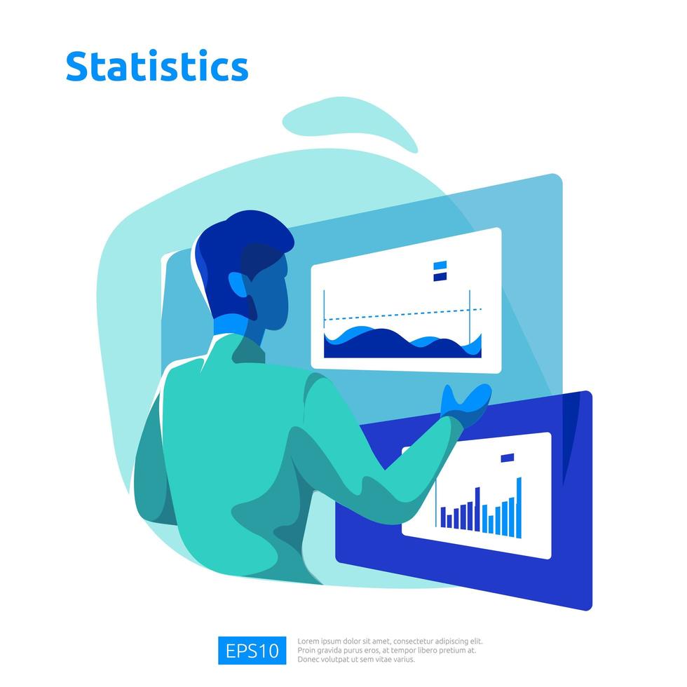 digital analysis concept for business market research vector