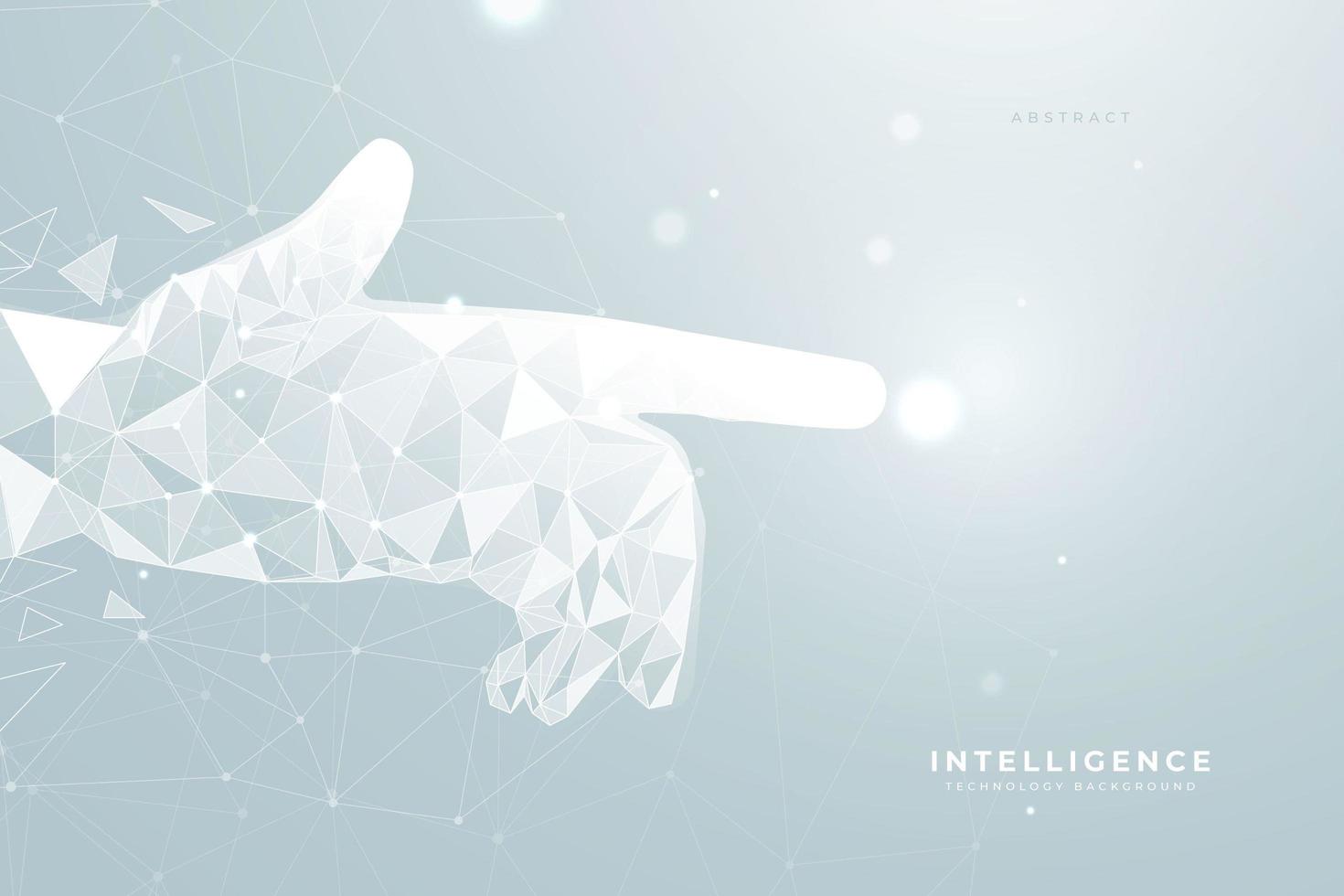 Futuristic Background with Geometric Hand Pointing at Light vector