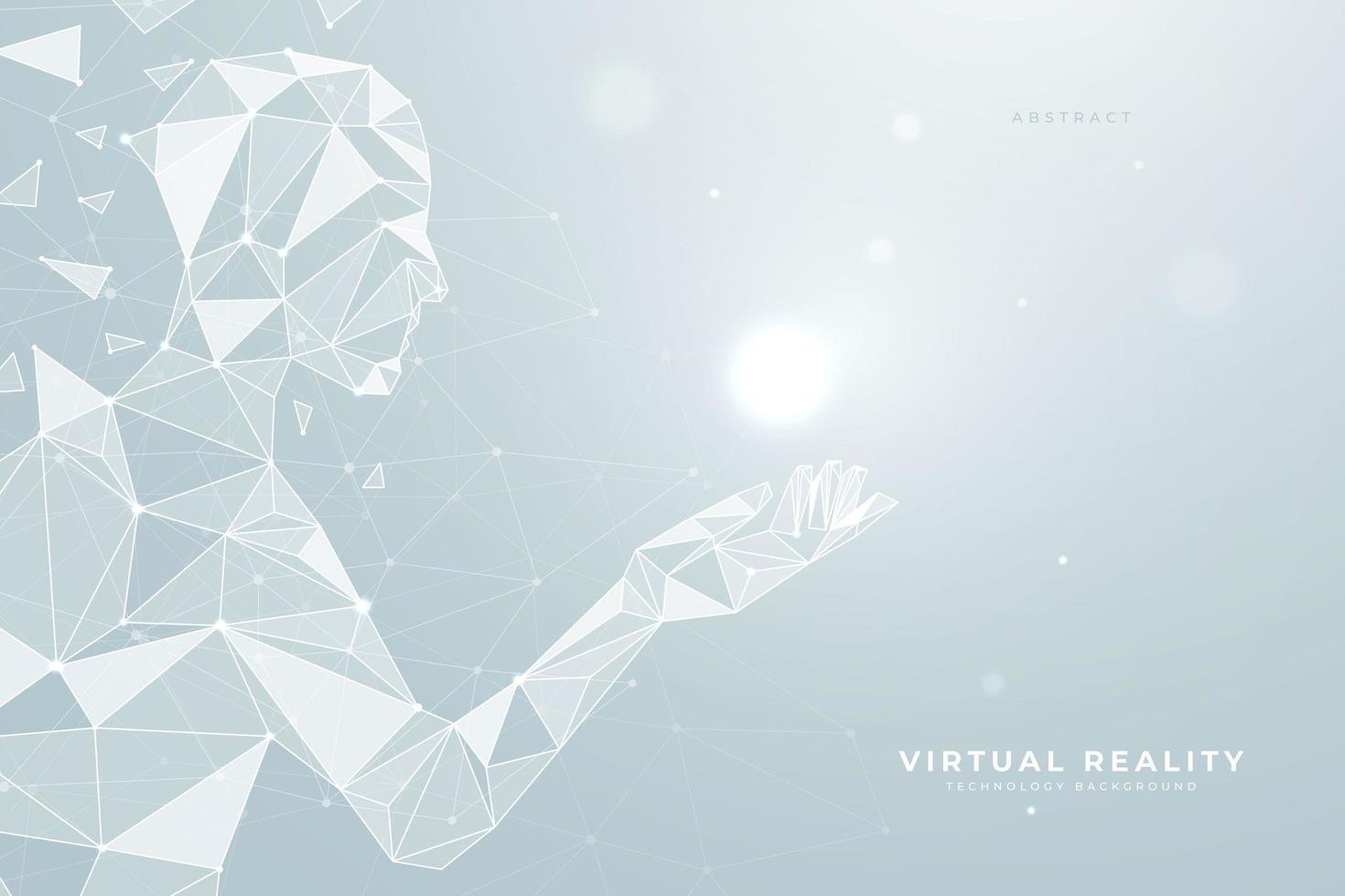 Geometric Humanoid Robot Holding Light vector