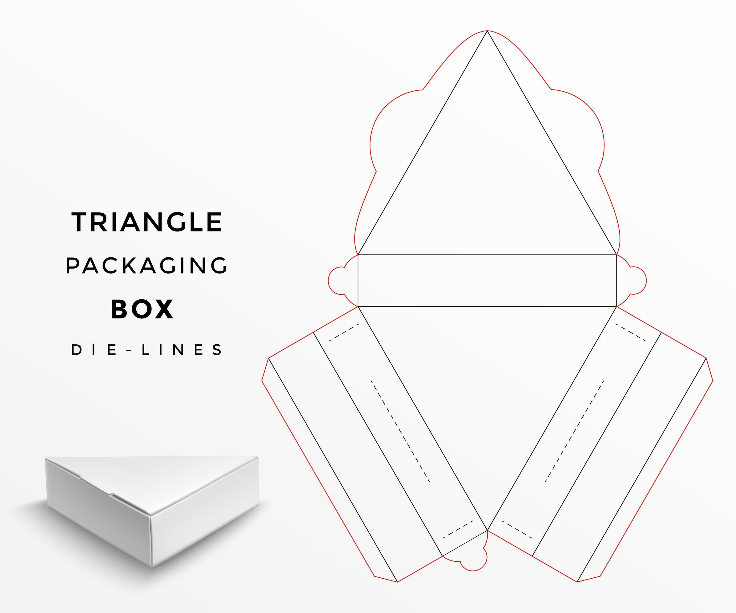 Triangle packaging box die lines 693888 Vector Art at Vecteezy