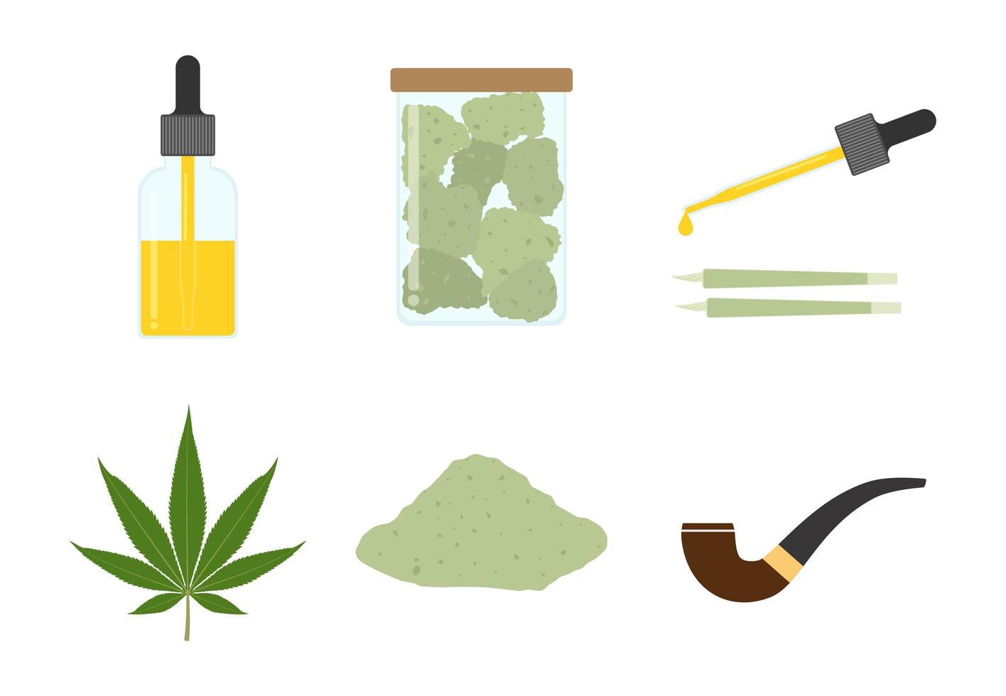 Conjunto de elementos de cannabis vector