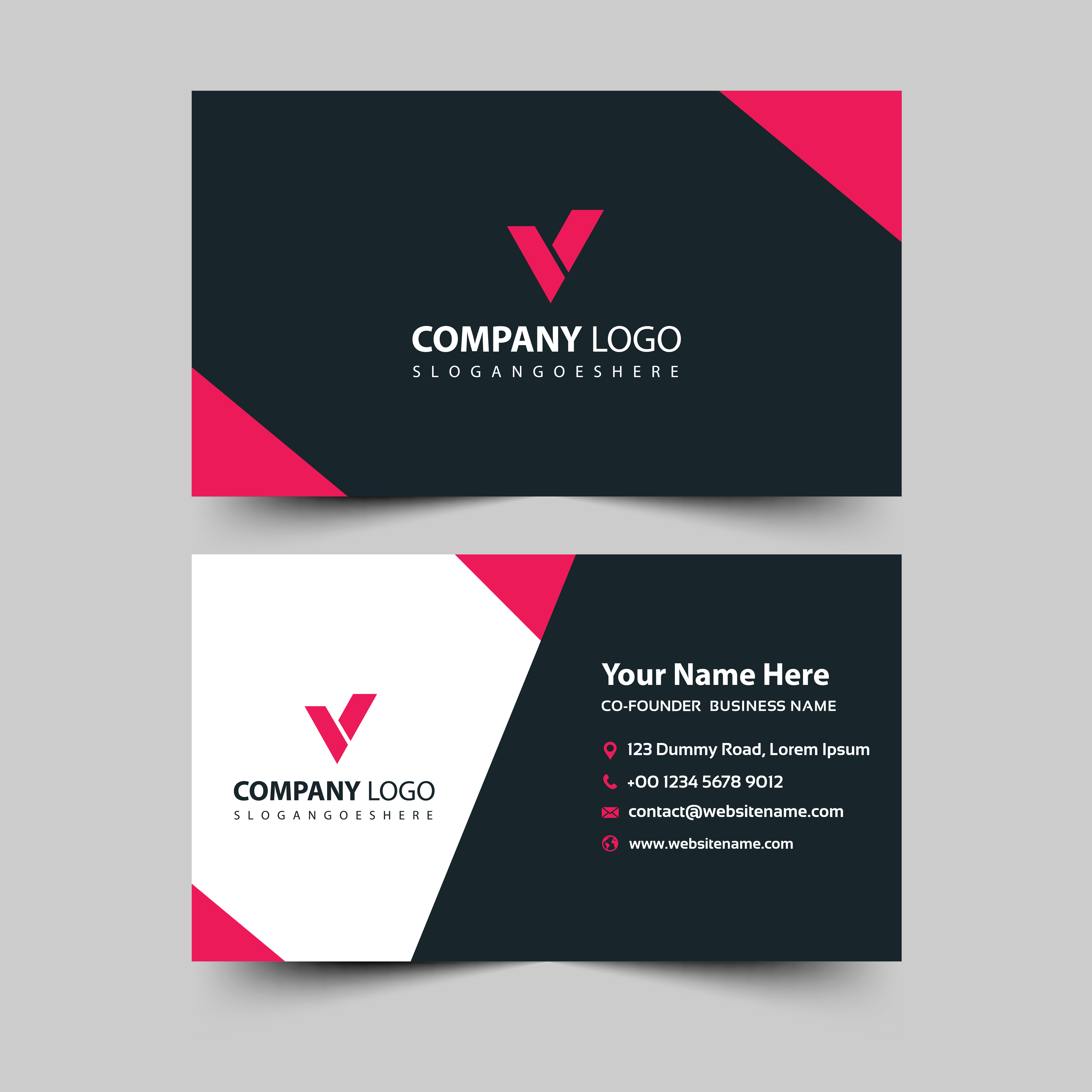 Modern Business Card With Angle Design 693901 Download Free Vectors 