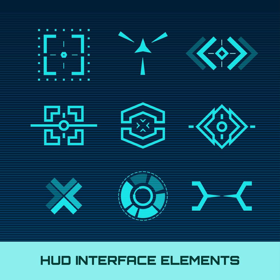 Elementos de interfaz Hud vector