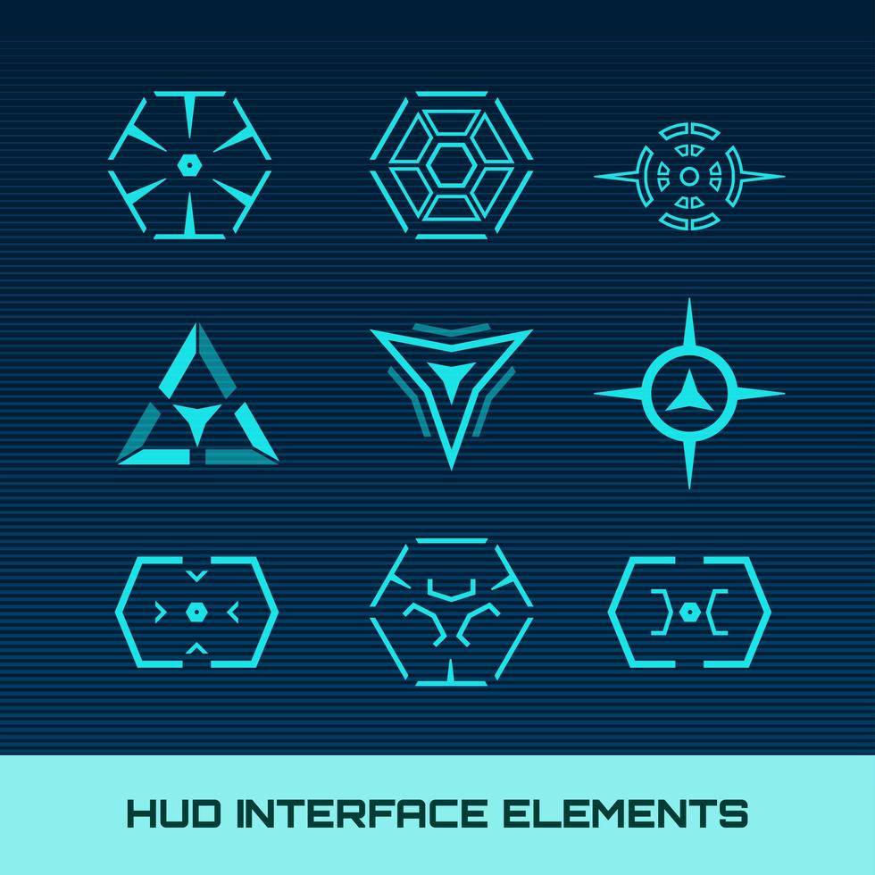 Elementos de interfaz Hud vector