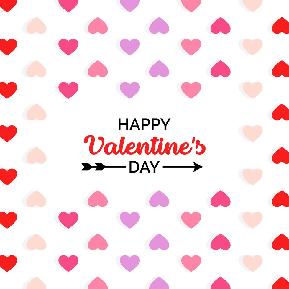 Happy Valentine's Day With Small Hearts vector