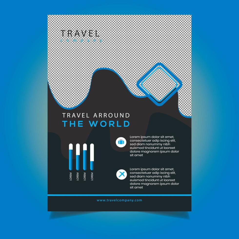 Business Flyer Template with Wavy Design vector