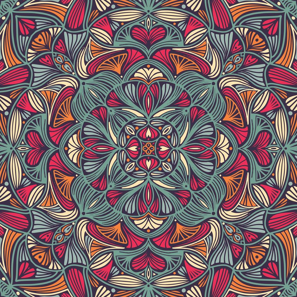 Colorful ornamental floral ethnic mandala vector
