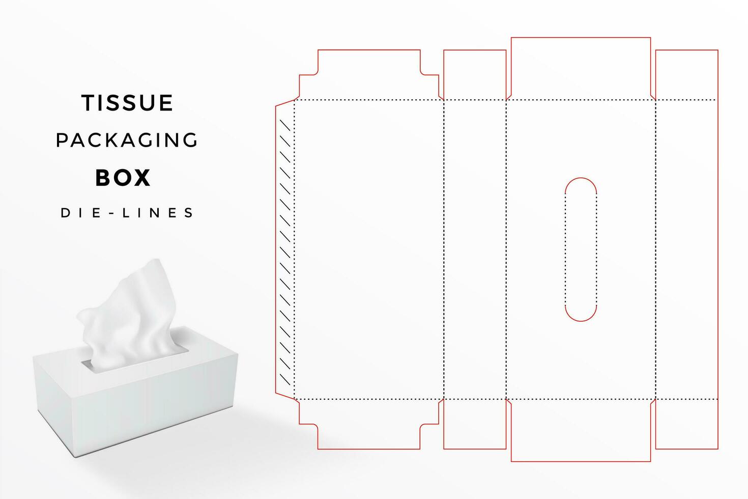 tissue box dieline vector