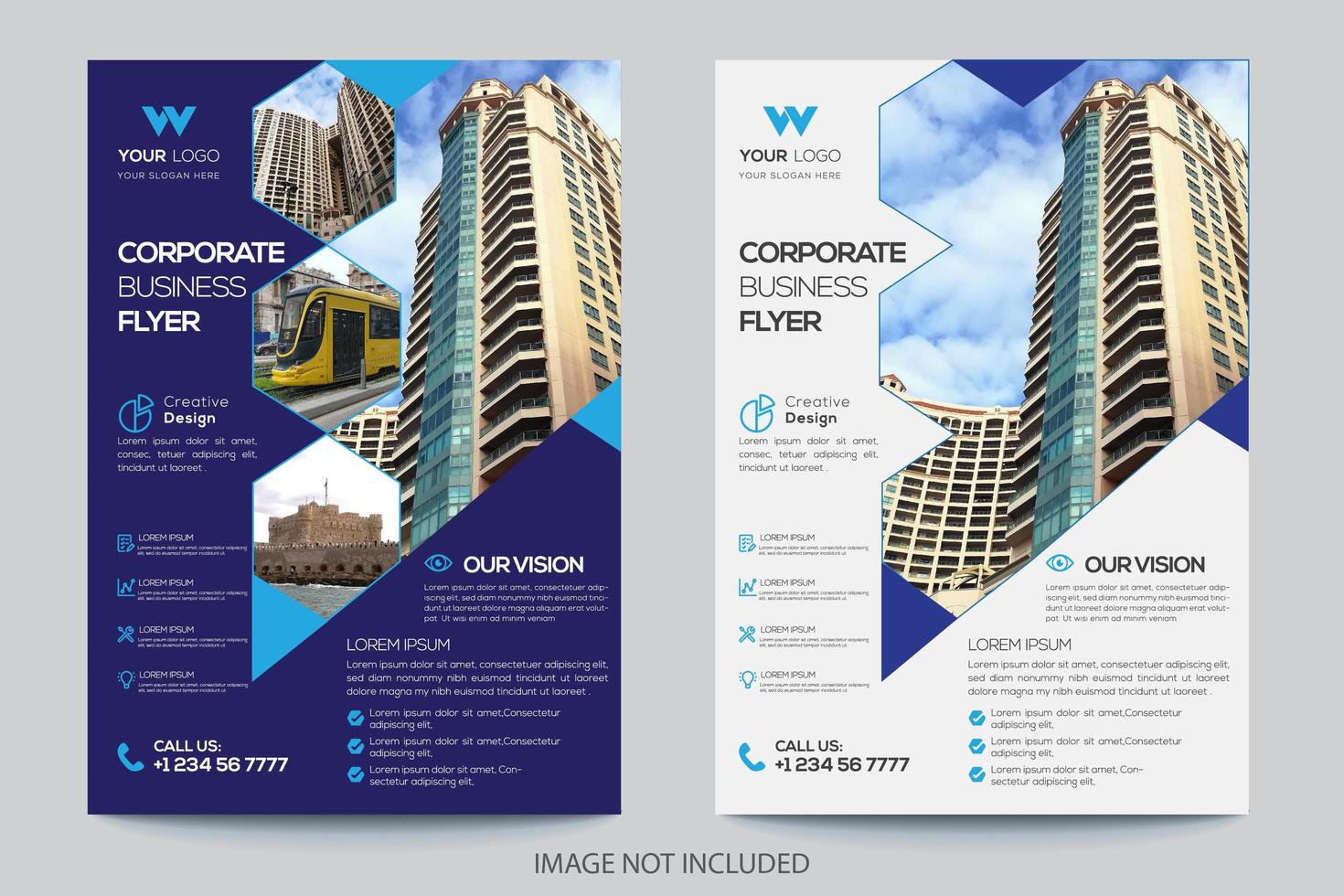 2 Color Angle Design Business Flyer Templates vector