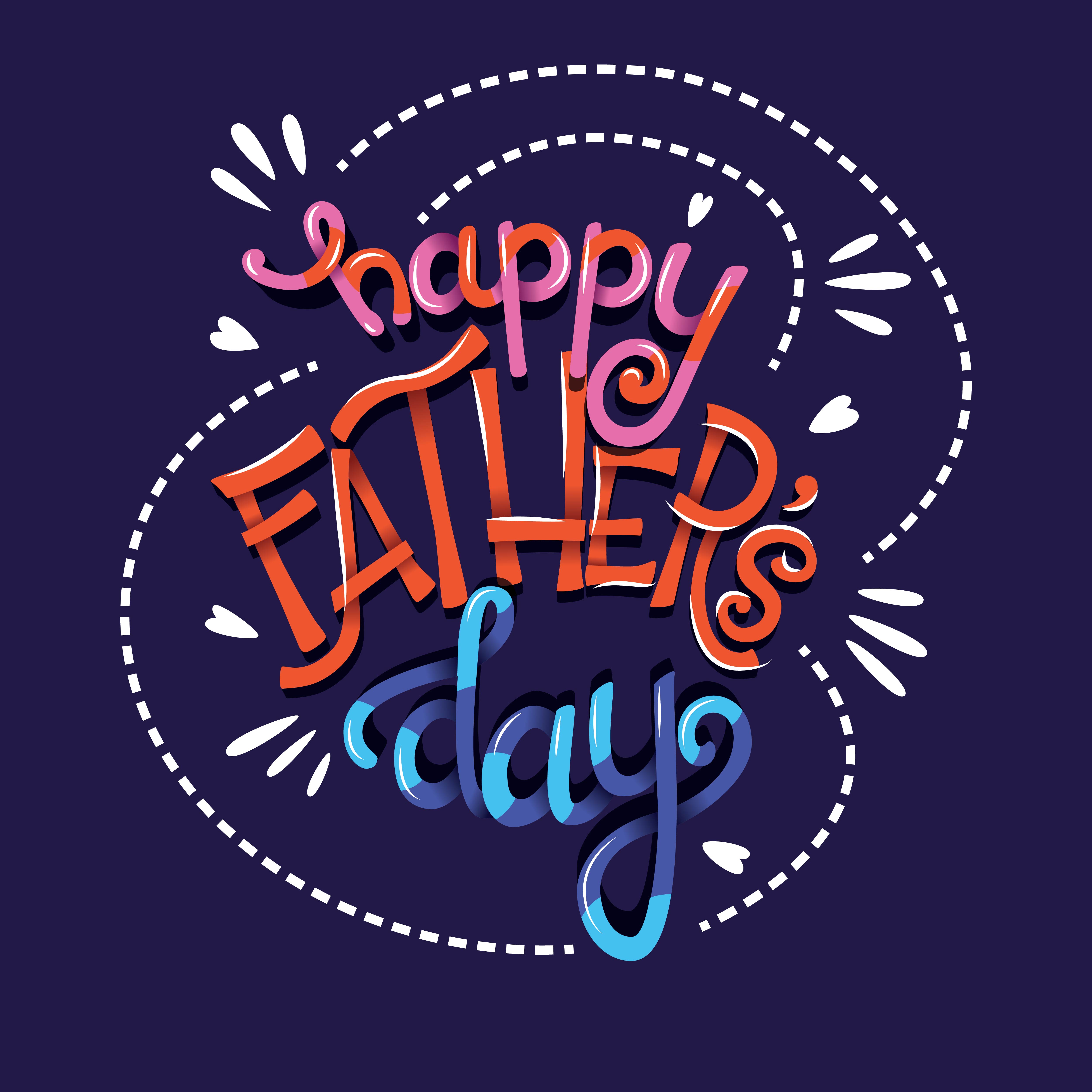 Happy Fathers Day, hand lettering typography modern poster design