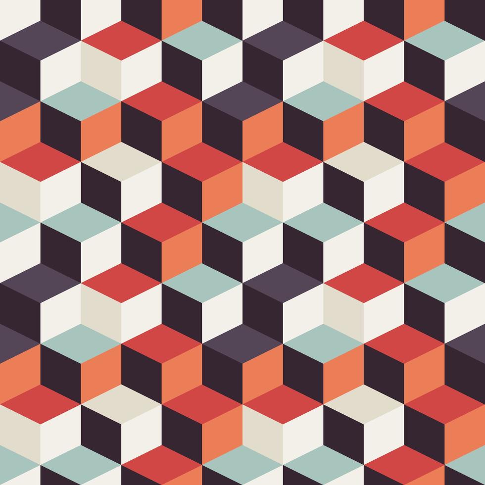 Geometric Seamless Pattern With Retro Squares 694052 Vector Art At Vecteezy