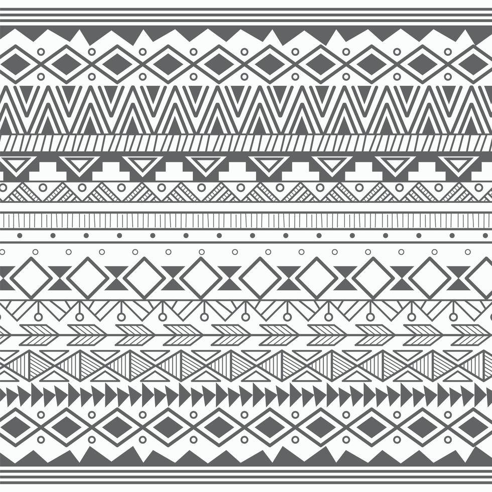 Aztec tribal pattern in lines vector