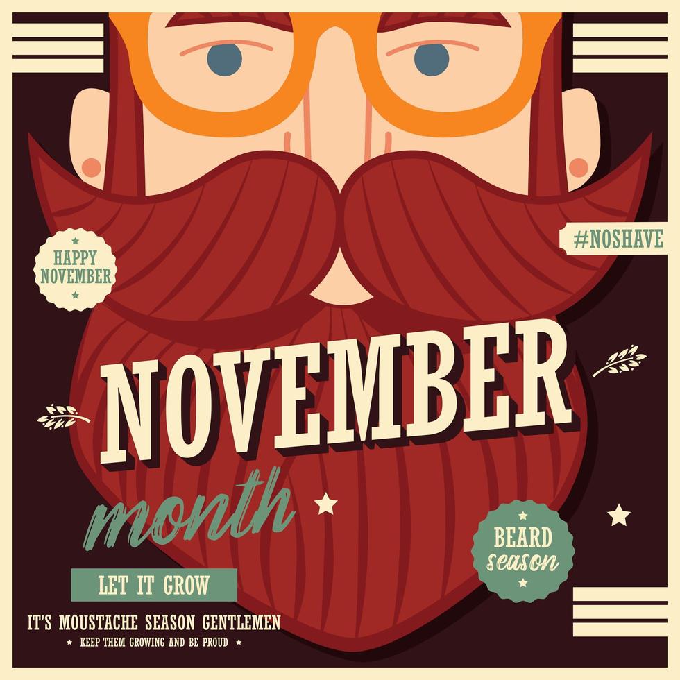 No shave November poster design vector