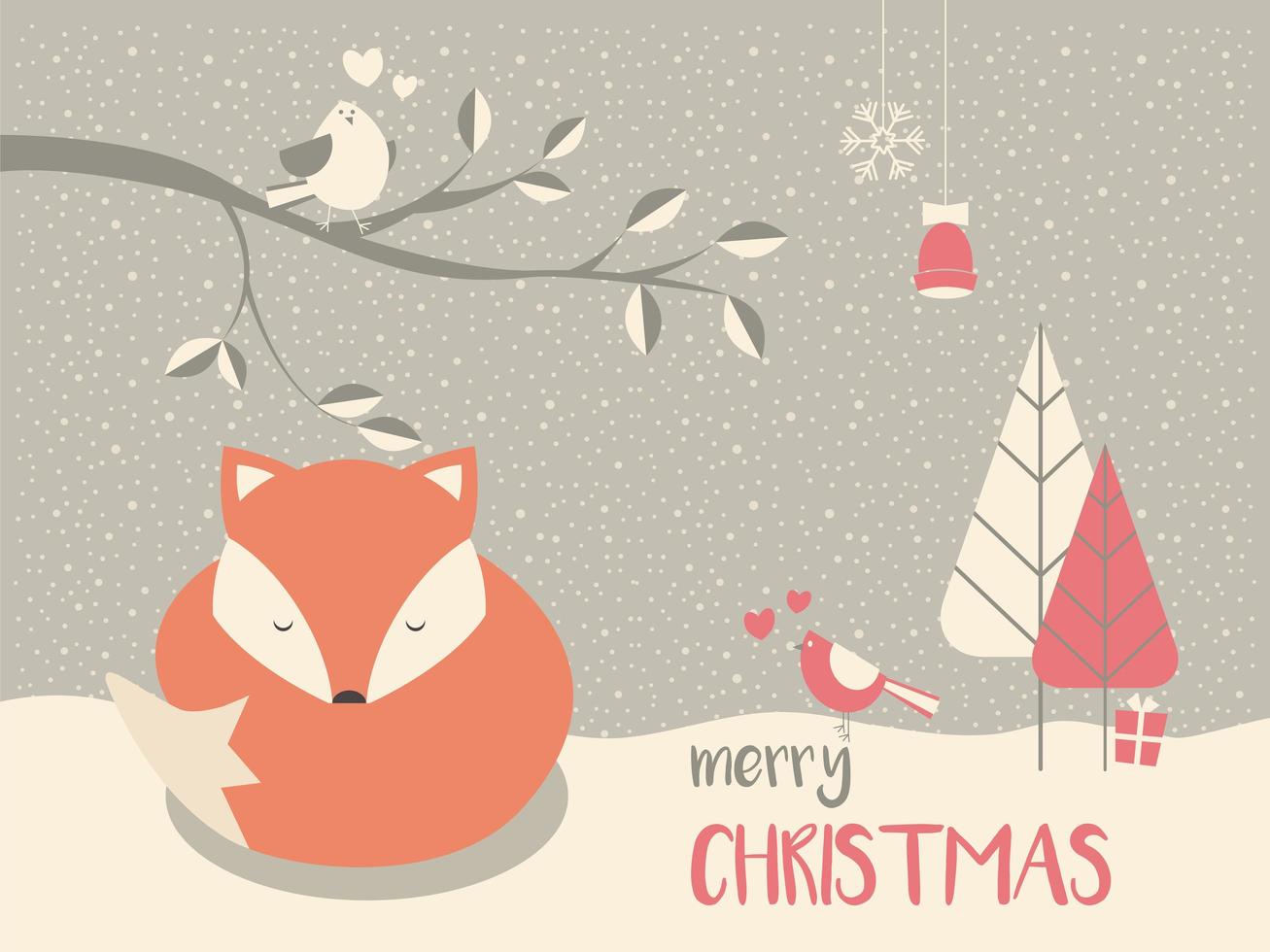 Cute Christmas sleepy baby fox 694122 Vector Art at Vecteezy