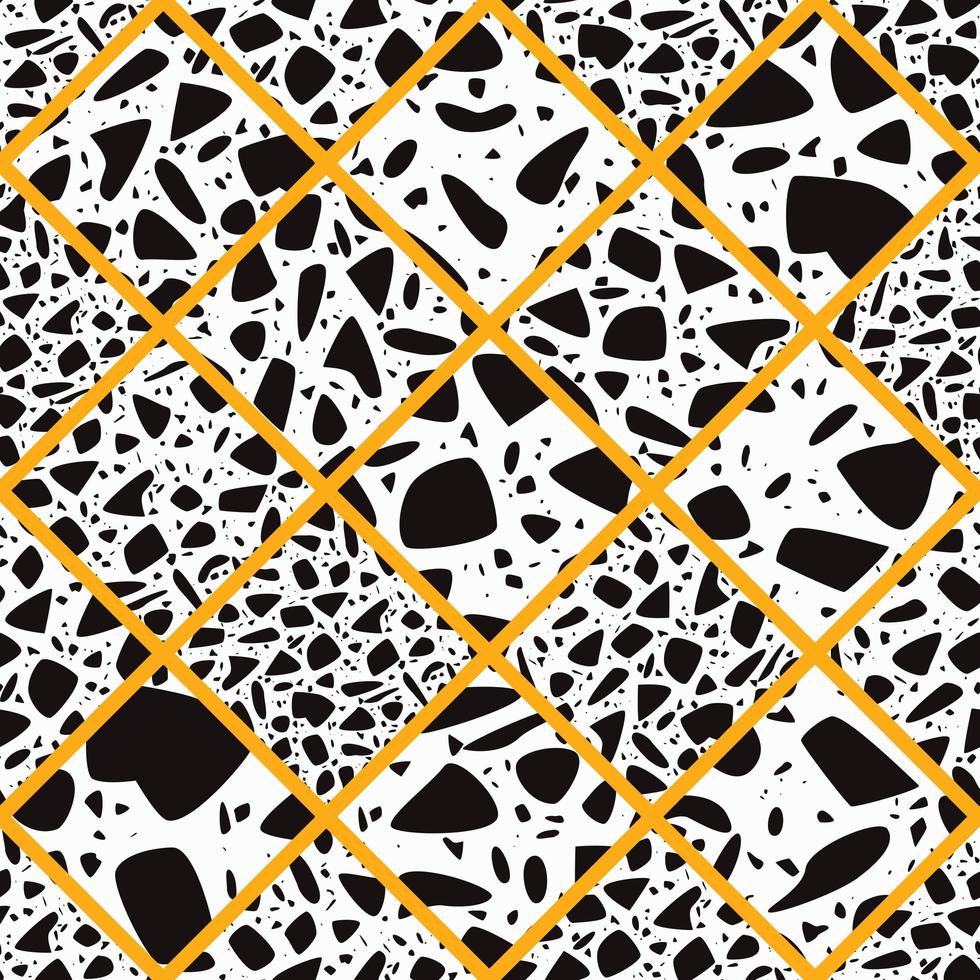 Terrazzo seamless pattern with hand drawn rocks vector