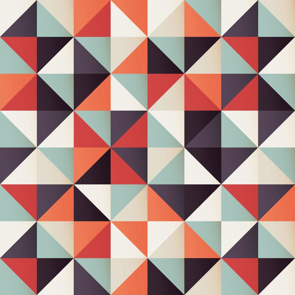 Geometric seamless pattern with retro triangles vector