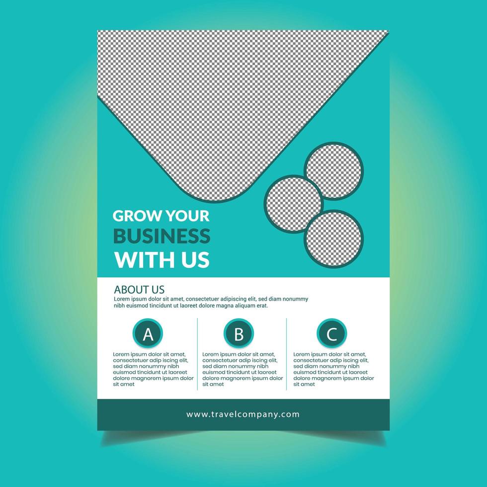 Rounded Triangle Cutout Business Flyer Template vector