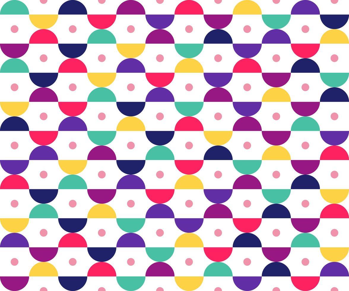 Seamless pattern of colorful geometric and circle shapes vector