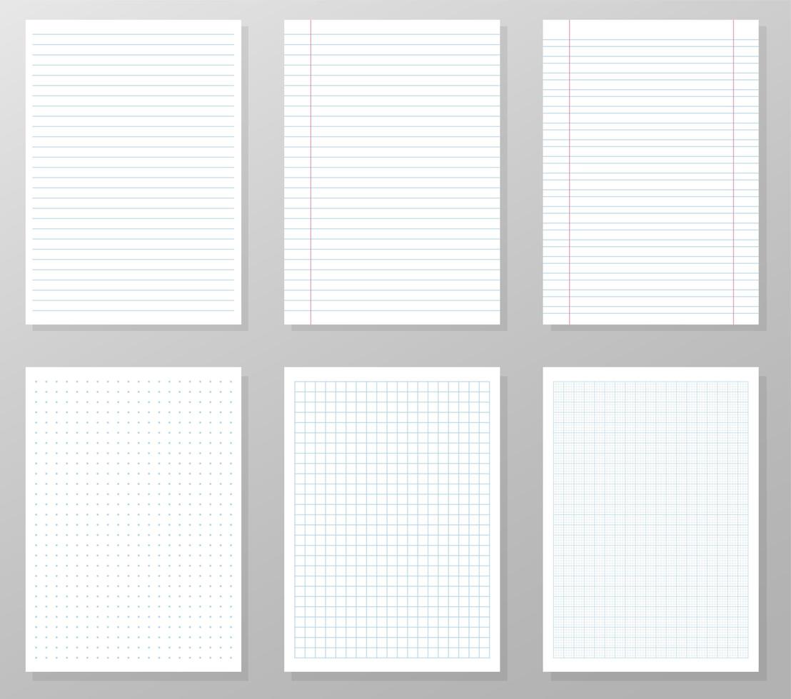 Notebook paper set vector