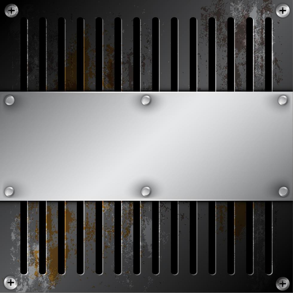 metallic label with rusty vent vector