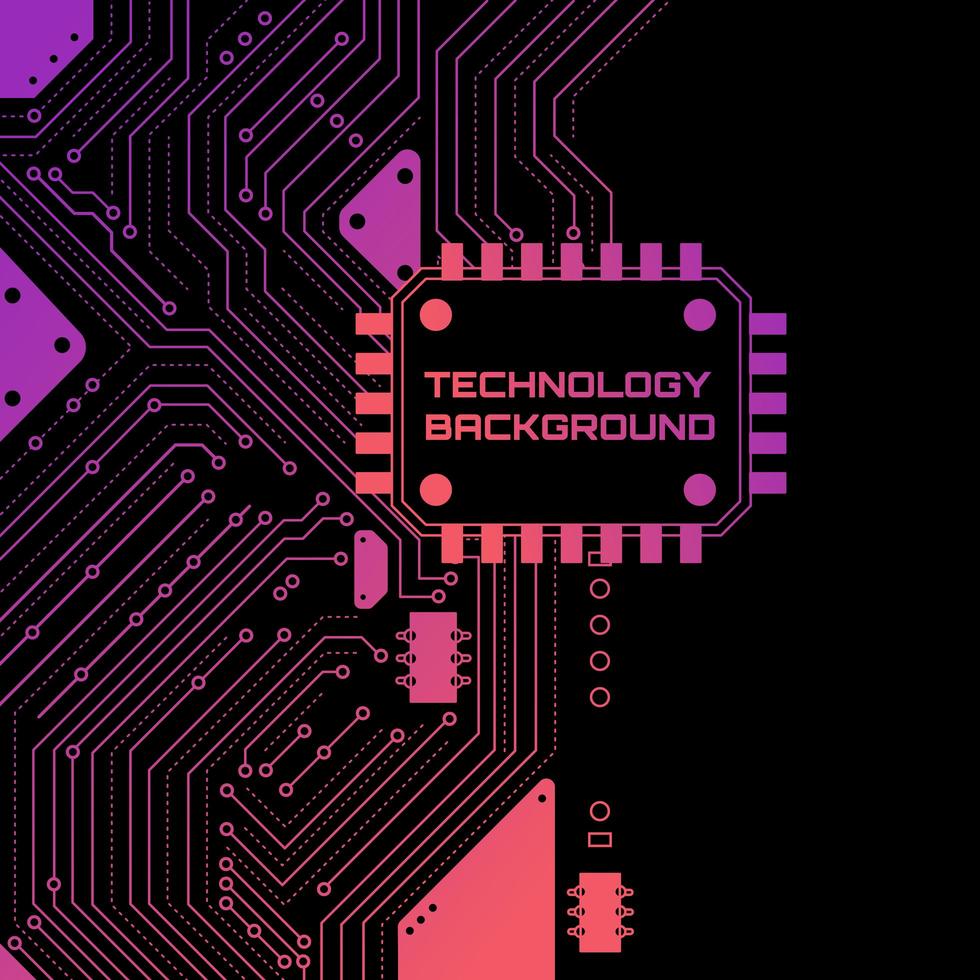 Fondo de circuito de tecnología de neón vector