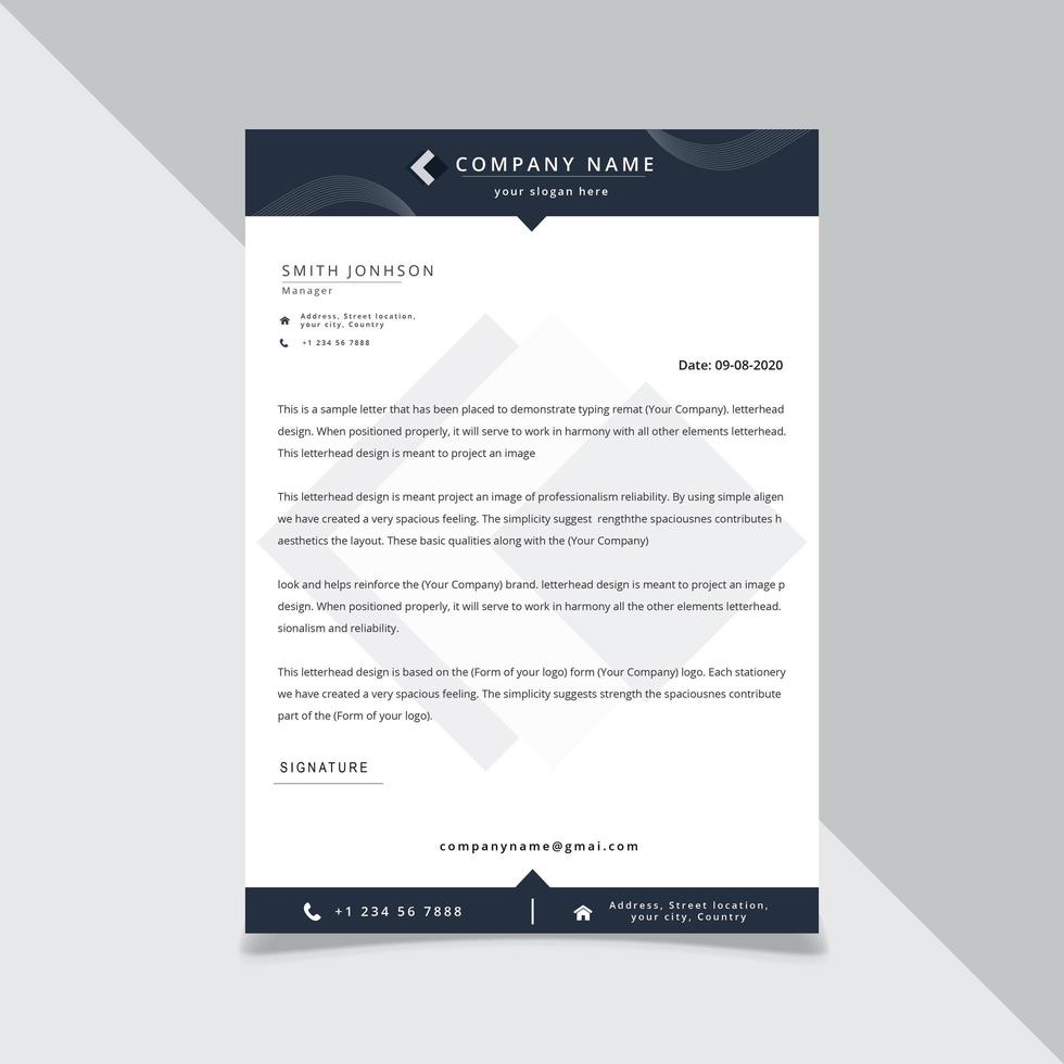 Download Blue Pointed Border Letterhead Template Download Free Vectors Clipart Graphics Vector Art PSD Mockup Templates