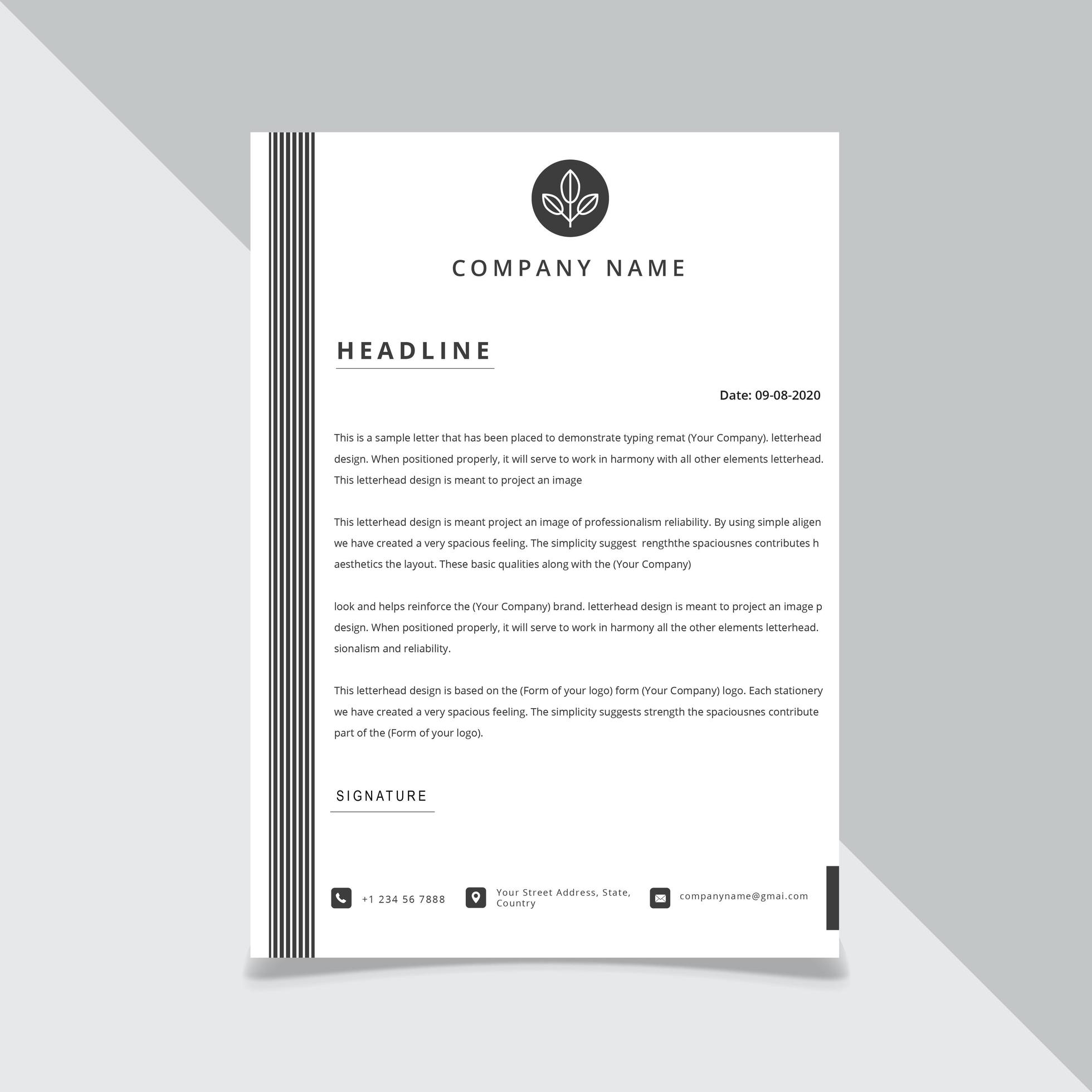 Black Striped Border Letterhead template 694270 Vector Art at Vecteezy