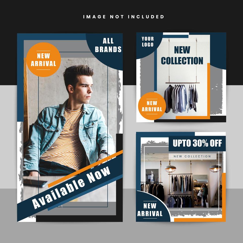Fashion sale grunge  social media poster vector