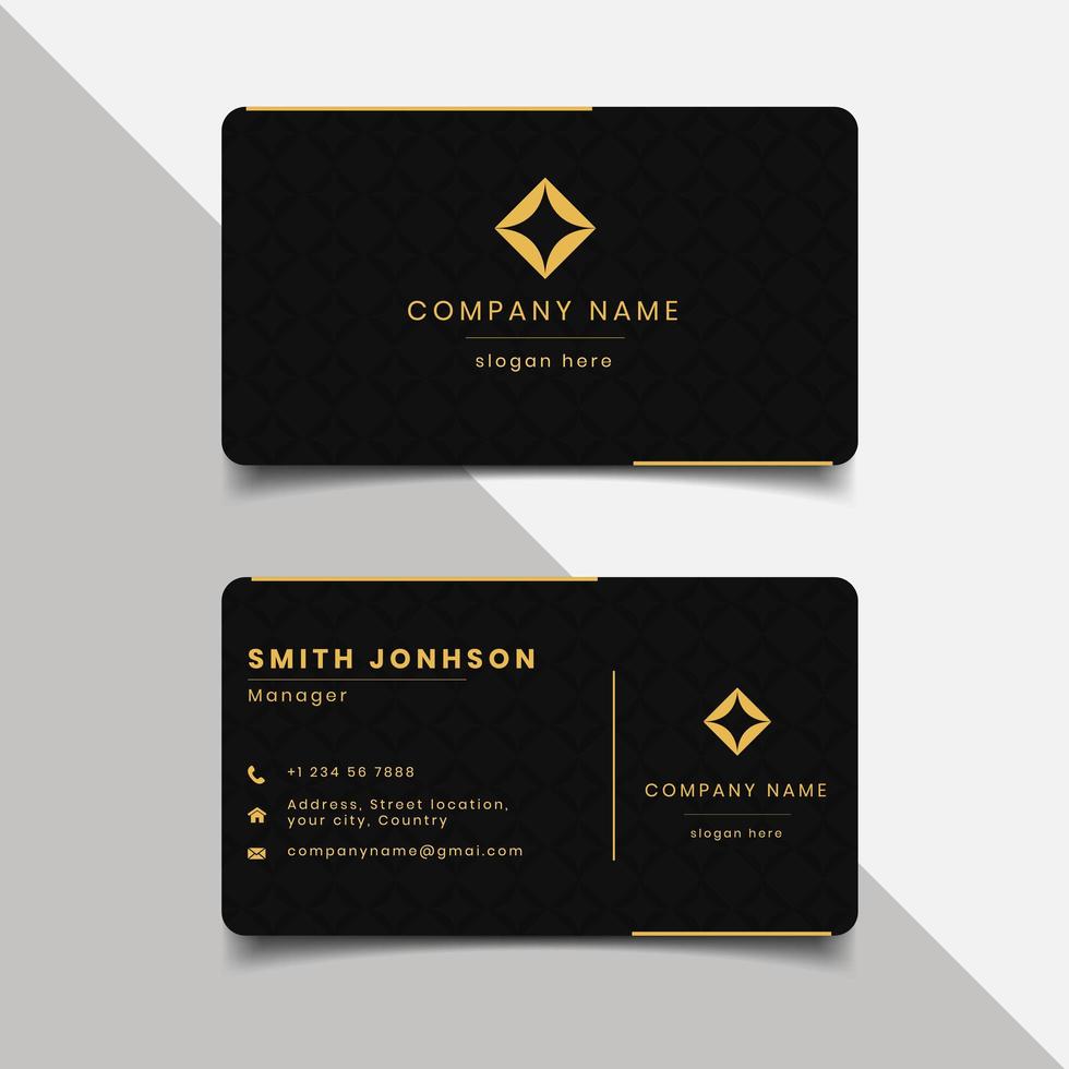Black and Gold Border business card template vector