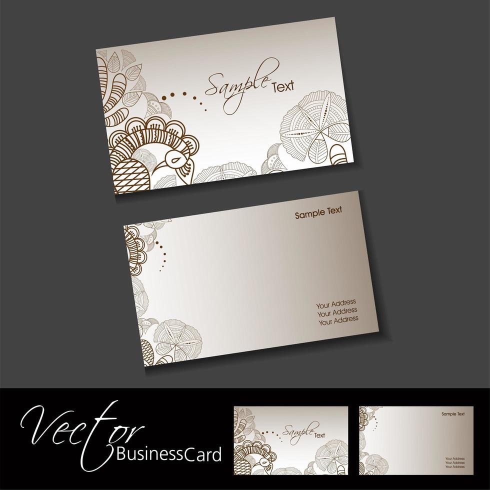 Brown Henna Design business Card template vector