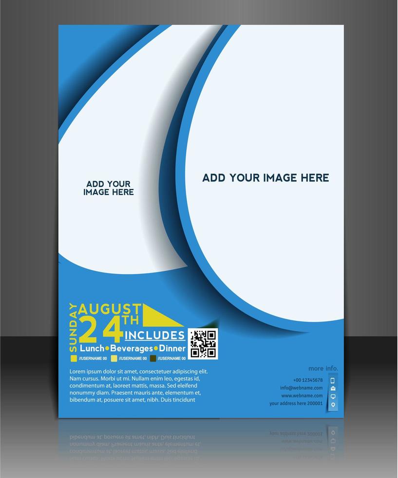 Blue Rounded Design Business Brochure Template vector