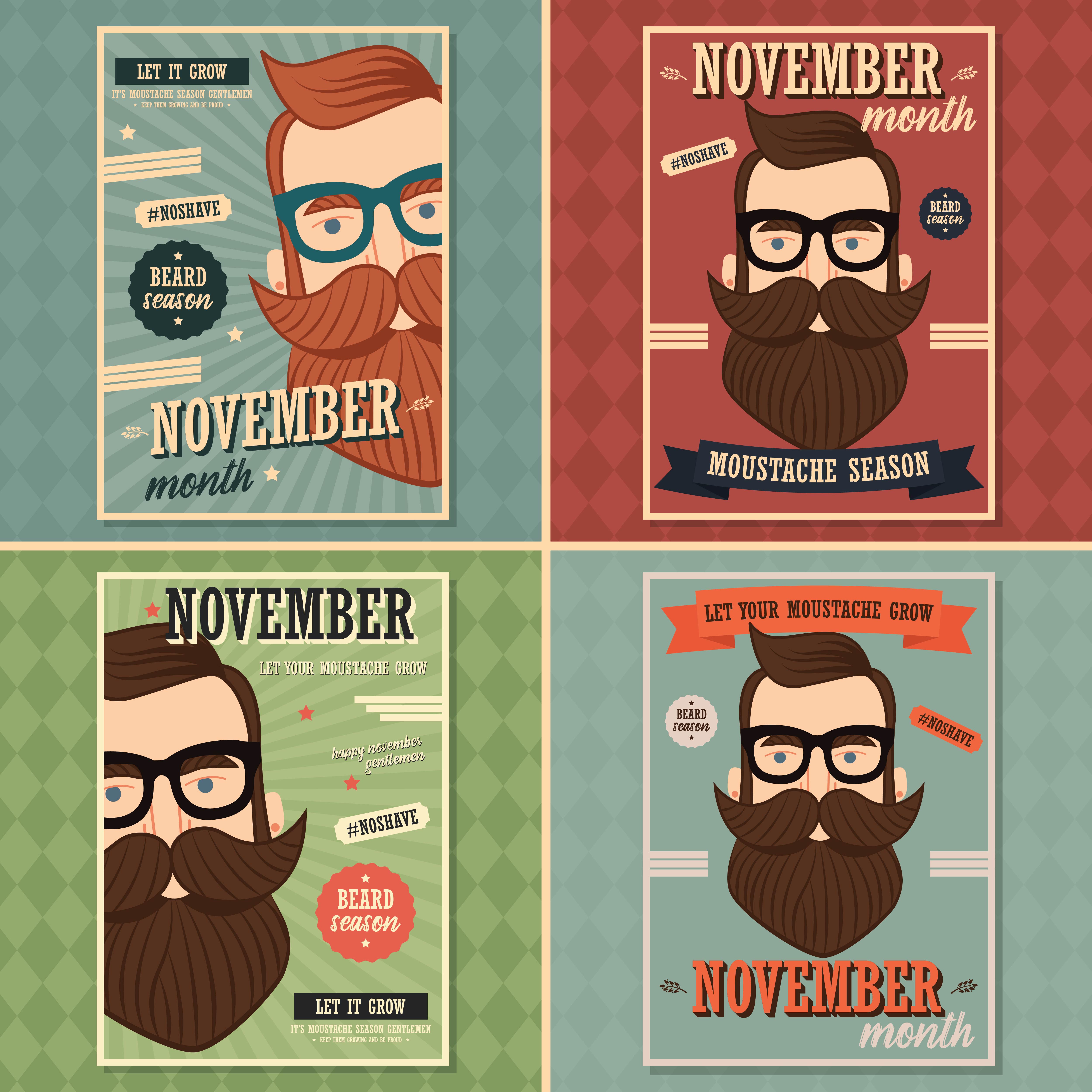 No shave November poster design 694328 Vector Art at Vecteezy