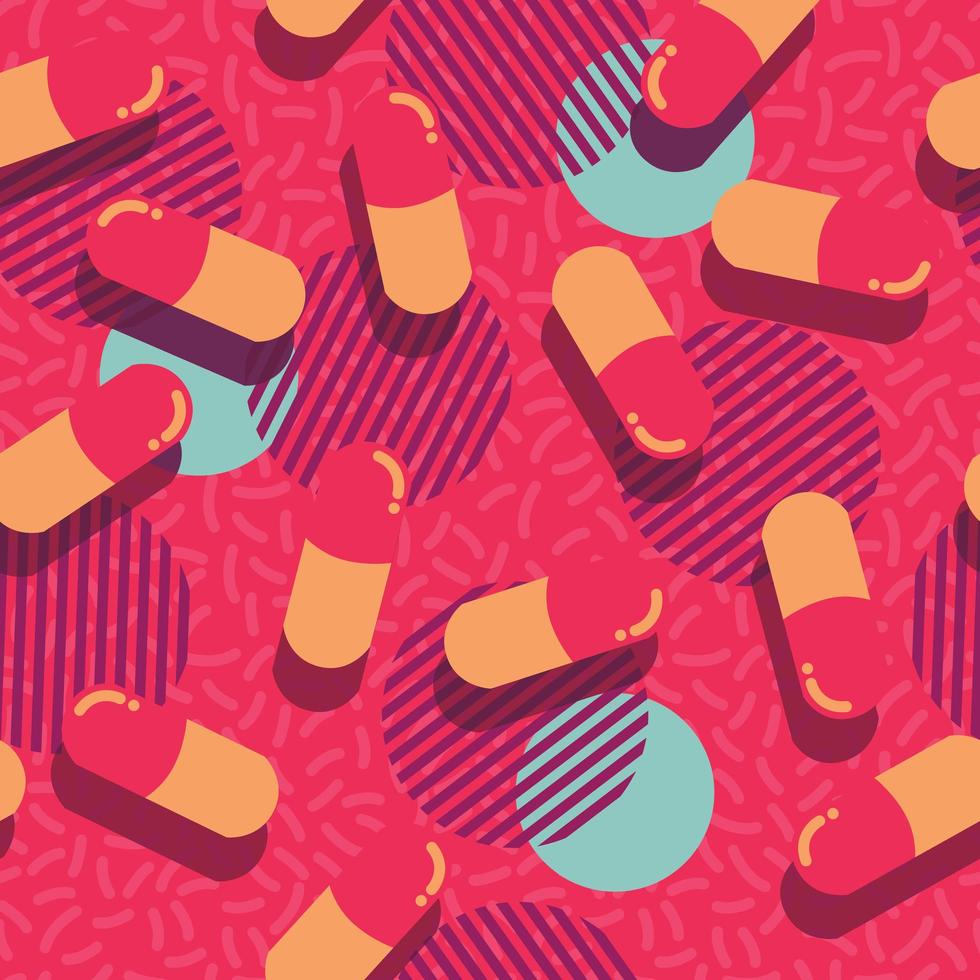 Pills and capsules seamless pattern vector